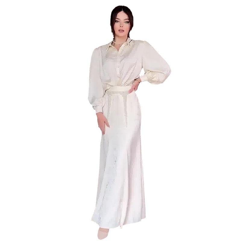 2024 Podzimní Zeštíhlující Midi Sukně Dvoudílný Set: Evropský a americký společenský styl dámského oblečení