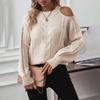 Vintage Solid Color Loose O Neck Long Sleeve Cardigan Sweater Knitwear Top for Autumn Winter