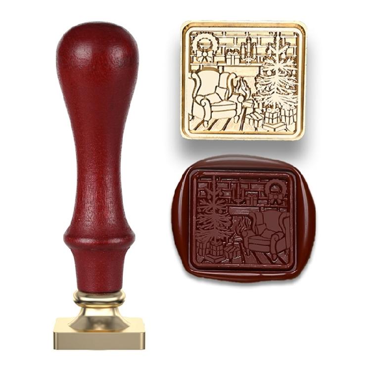 Christmas Stamp Head, Wood Handle Set for Invitations, Appreciation Card, Package, Envelope Embellishments