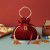 Samt Kordelzug Süßigkeitentüte Vliesstoffe Weinrot Flanell Geschenktüte mit Kordelzug und Quasten Exquisit