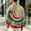 Men's Fall Knit Pullover with Collar and Pocket, Christmas Print Long Sleeve Casual Top
