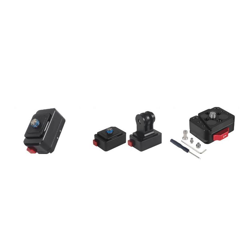 Mini Monitor Mount Plate Quick Release Clamp Fast Switch Install System 1/4 Screw For Action Camera Tripod Slide Rail Stabilizer