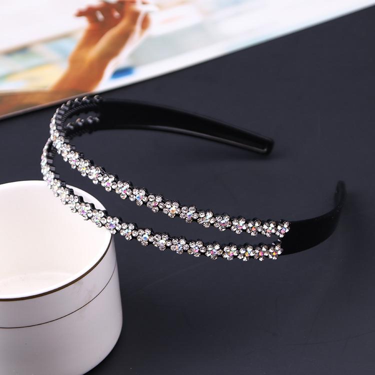 Women's Rhinestone Teeth Headband, Non-Slip Hairpin & Clip for Face Washing