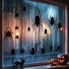 Party Window Decor Halloween Spider Static Cling, Black Silhouette Glass Wall Sticker, No Residue Self-Adhesive Decal Spooky Decal, for
