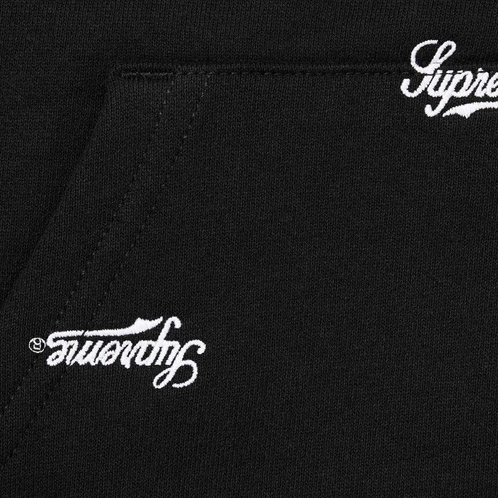 Supreme Repeat Script Zip Up Hooded Sweatshirt Black