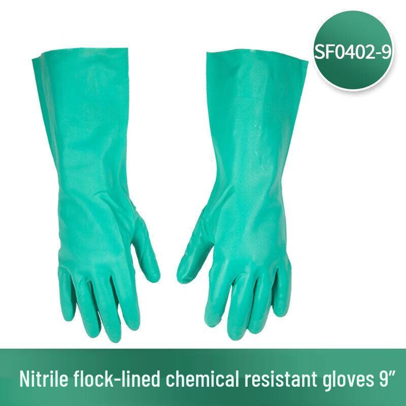 SATA 9 Nitrile Flock Lined Chemical Resistant Work Gloves