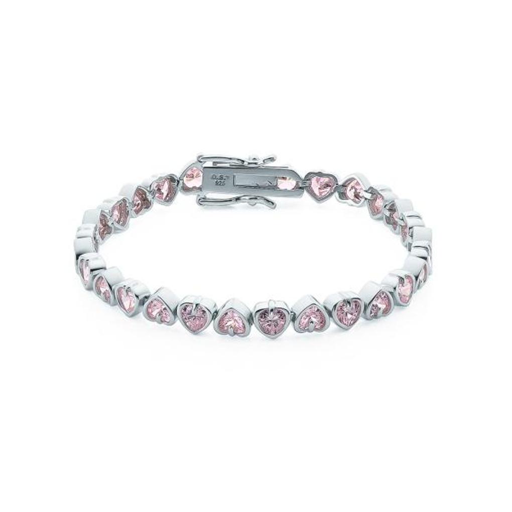 [Puremond] Simulant Diamond Heart Attack Pink Bracelet (L) OTB122722DWP