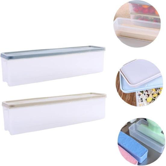 2pcs Dustproof Ice Cream Tubs Boxes Multi-functional Plastic Containers for Noodles Ice Cream and Storage Creative Design for Home Use