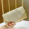 Glitter Ladies Silver Clutch Bag Envelope Evening Bag Fashion Elegant Long Purse Women Chain Shoulder Bags Wedding Party Handbag