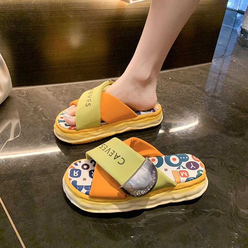 Fashion Women Slippers Comfy Cartoon Pattern Home Slippers Women Casual Indoor Soft Floor Shoes Fashion Platform Sandals Slides Women
