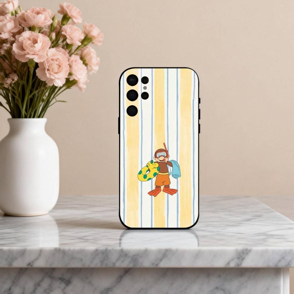 

M-Mokey C-Curious-S G-Georges Phone Case For Samsung S25,24,23,22,30,21,10,9,Ultra,Plus,Lite,FE,4,5 G Soft Black Case Samsung S21lite