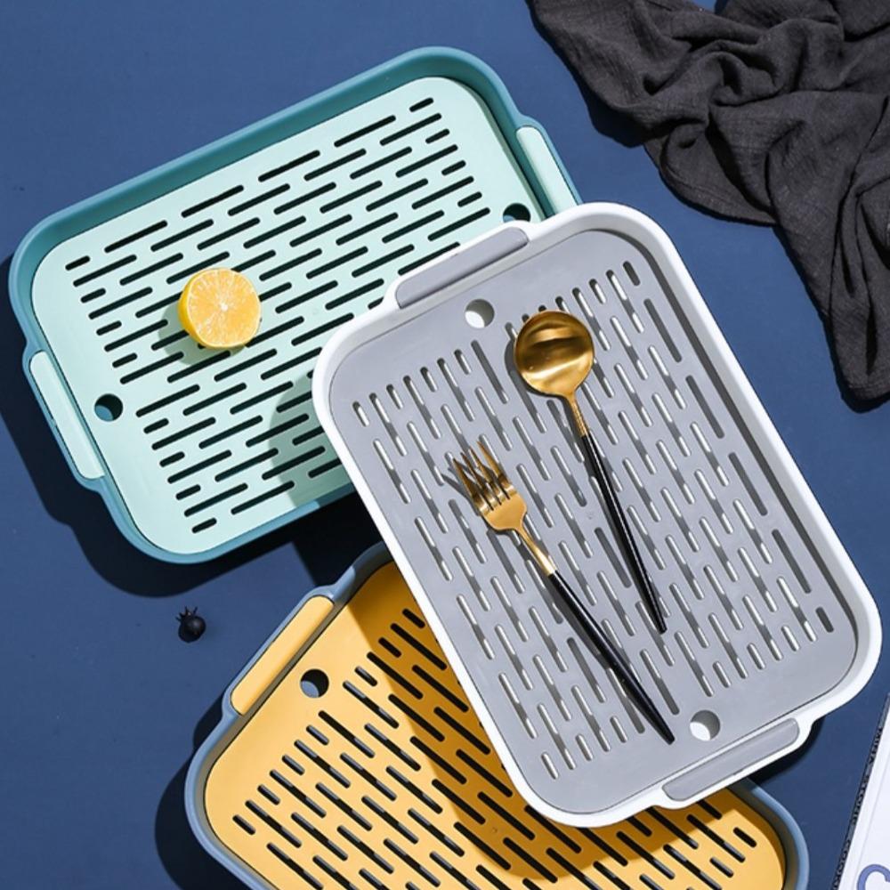 Plastic Tea Tray Plate Rectangle Small Pet Toilet Tray Simple Drain Tray  Food Dishs