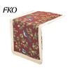 Fringed Edge Table Runner Runner, Vintage Floral Printed with Durable Edges, Protects from Heat Scratches Spills