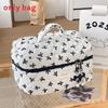 Minimalist Fabric Makeup Bag With Wrinkle Bows For Travel And Daily Use