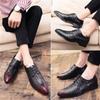 Men's Autumn Pointed Toe Lace-up Leather Dress Shoes - Groom, Wedding, Business, Korean and British Style Casual Shoes