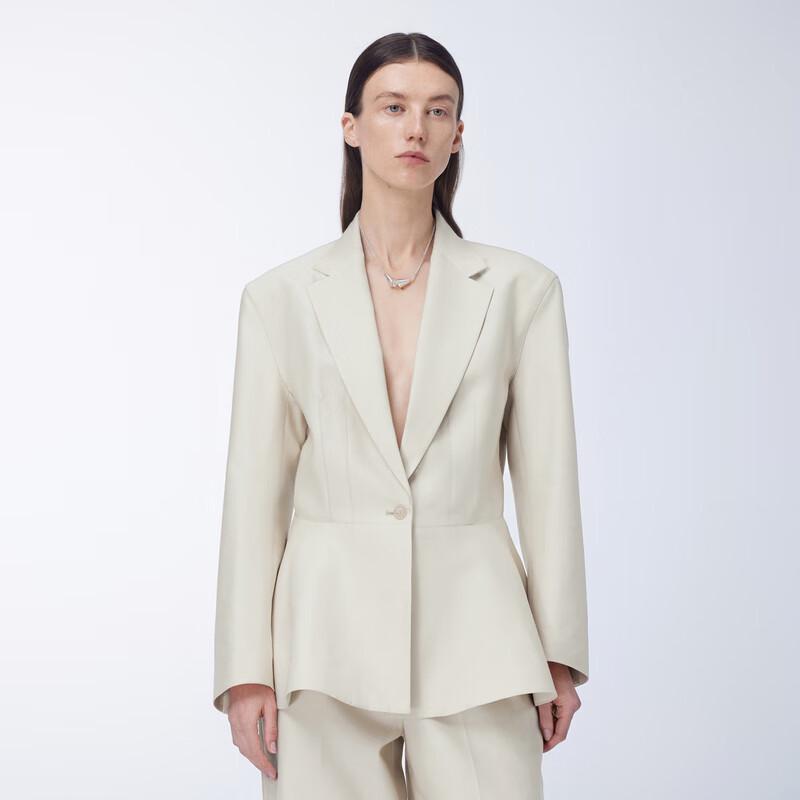 JNBY Wool Silk Blend X-Waist Suit Blazer L