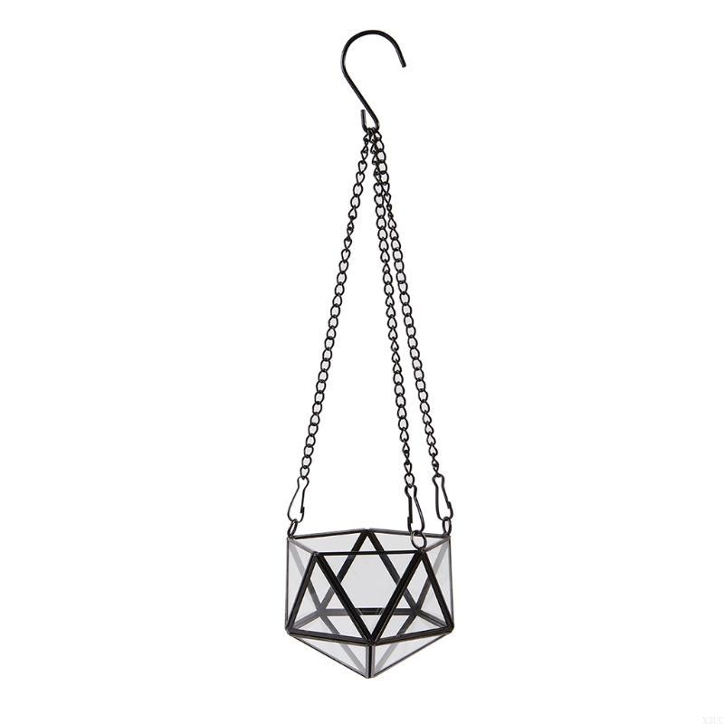 

Modern Hanging Glass Terrarium Geometric Polyhedron Diamond Plant Holder Container Wall Planter Flower Pot Windowsill X3UC чорний