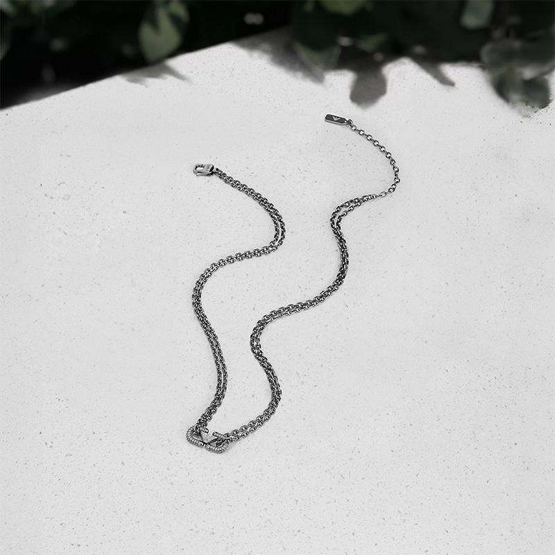 Emporio Armani Year Of The Horse Couple Necklace Men necklace Gunmetal EGS3292001