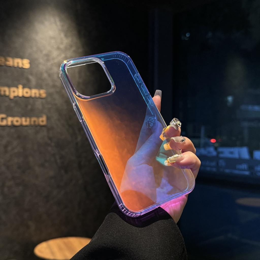 Laser Gradient Magnetic Wireless Charge Case For For Iphone 16E 16 1 14 13 12 11 Pro Max Plus For  Transparent Acrylic Cover