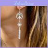 Handmade Metal Moon Star Statement Earrings For Ladies Summer Casual Wear