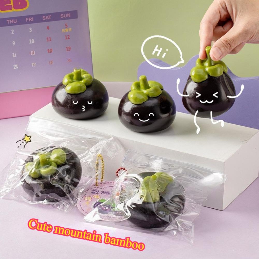 Cute Simulated Mangosteen Fluid Squeeze Fidget Toy Super Soft Slow Rebound Sensory Stress Anxiety Relief for Kids and Adults