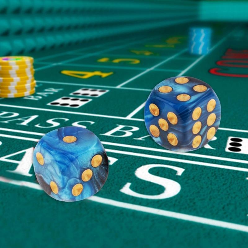 20 Pcs Acrylic 6 Sided Dices Round Corner Double Color Dices Mahjong Accessory