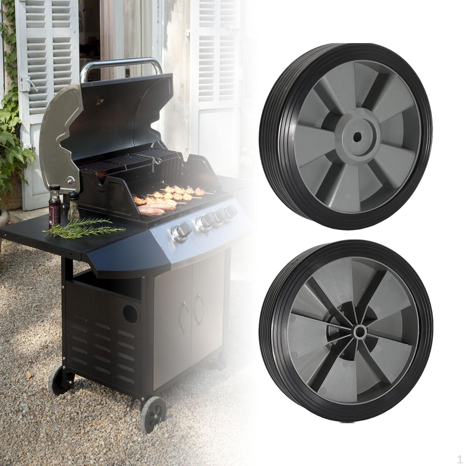 

2 Pieces BBQ Grill Wheel Open Carts Hole Diameter 1.1cm Wheelbarrow Garden Durable Caster
