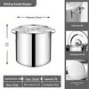 Casserole à soupe épaisse en acier inoxydable commerciale avec couvercle