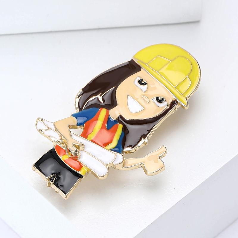 Fashion Enamel Professional Brooches Workplace Character Pins Event Party Decoration Clothes Accessory