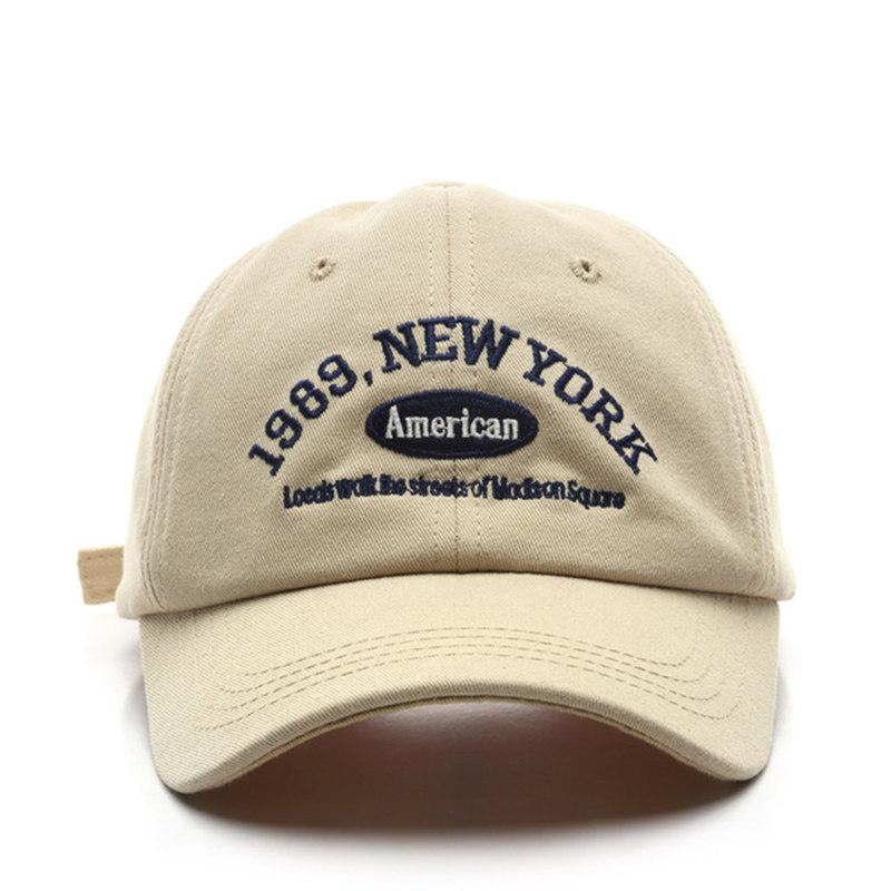 Vintage Baseball Cap Cotton Sunhat Fashion Embroidery 1989 New York Summer Outdoor Cap Unisex Couple Cap