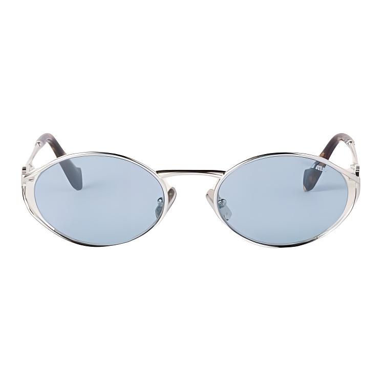 MIU MIU Logo Design Oval Sunglasses Women Sunglasses Silver SMU52Y_E1BC_FE20R_C_054