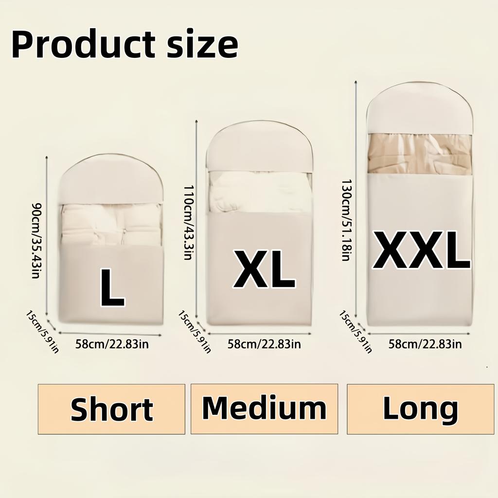 1pc Down Jacket Compression Dust Cover Wardrobe Clothes Dust Bag,New Transparent Window Hanging Hanger Bags,Suitable for Bedroom