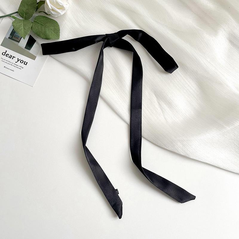 Luxury Skinny Narrow Short Woman's Silk Scarf Hairband Hair Strip Silk Ribbon Small Bag Handle Ribbon Scarves Kerchief Lady Tie