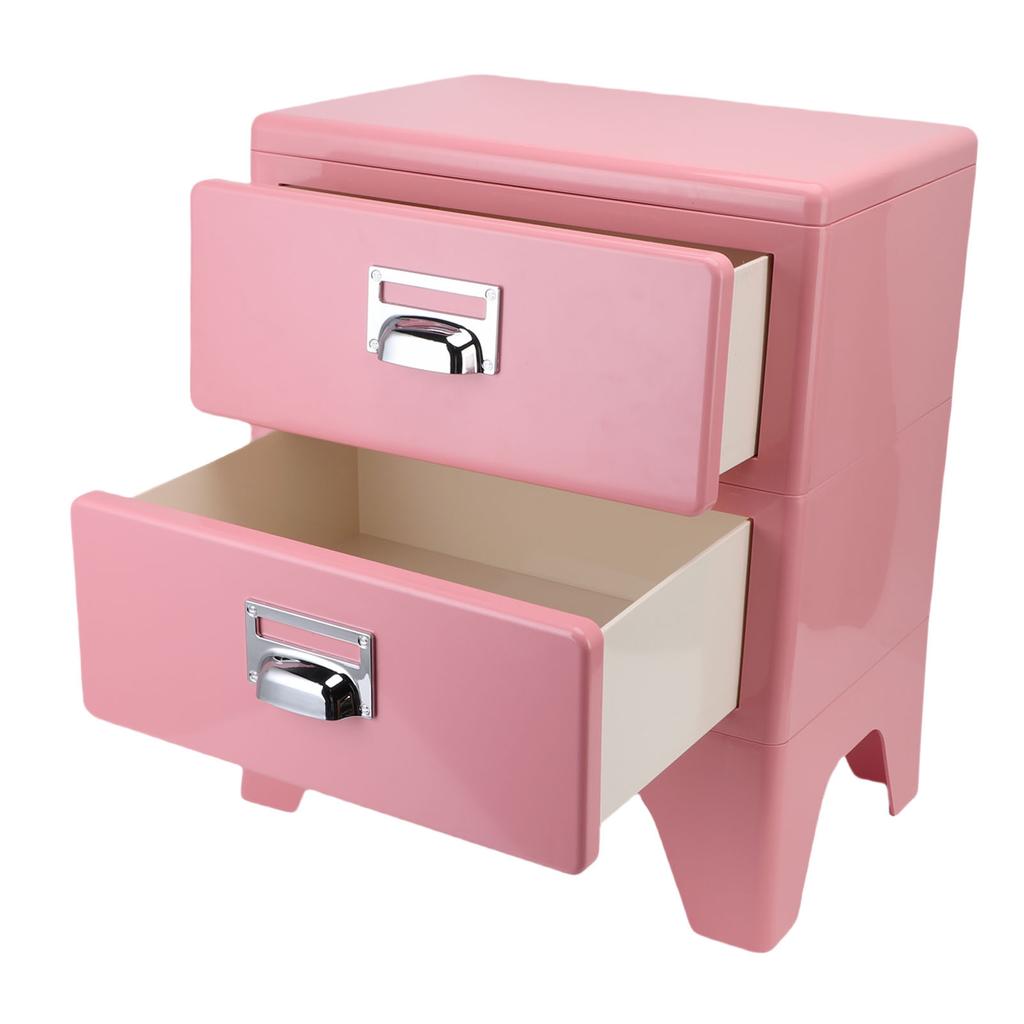 Nightstand Creative Vintage Bedside Table with 2 Storage Drawers for Bedroom Living Room Sofa