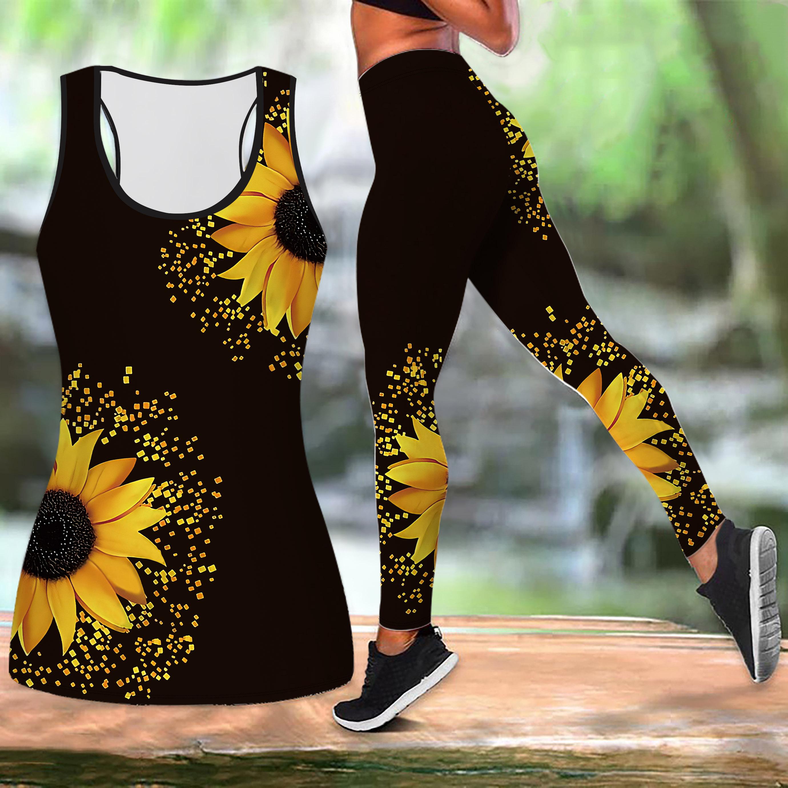 

Леопардовый принт и цветочный принт йога костюм для женщин модные леггинсы для тренировок фитнес спортивный повседневный комплект для йоги спортивный костюм XS чёрный