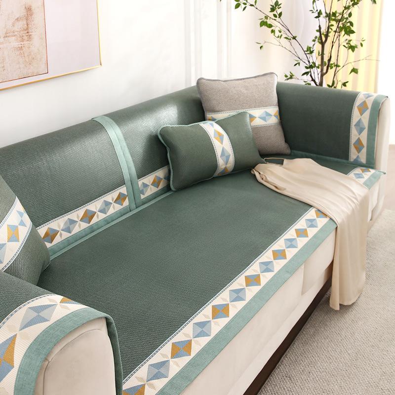 Sofa Cushion Summer Mat Cooling Rattan Rattan Mat Sofa Cover Ice Silk Simple Seat Cushion Modern High-End