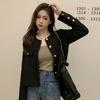 Long Sleeve Tweed Cropped Jacket Button Elegant Short Coats Harajuku Cardigan Coat  Spring Autumn