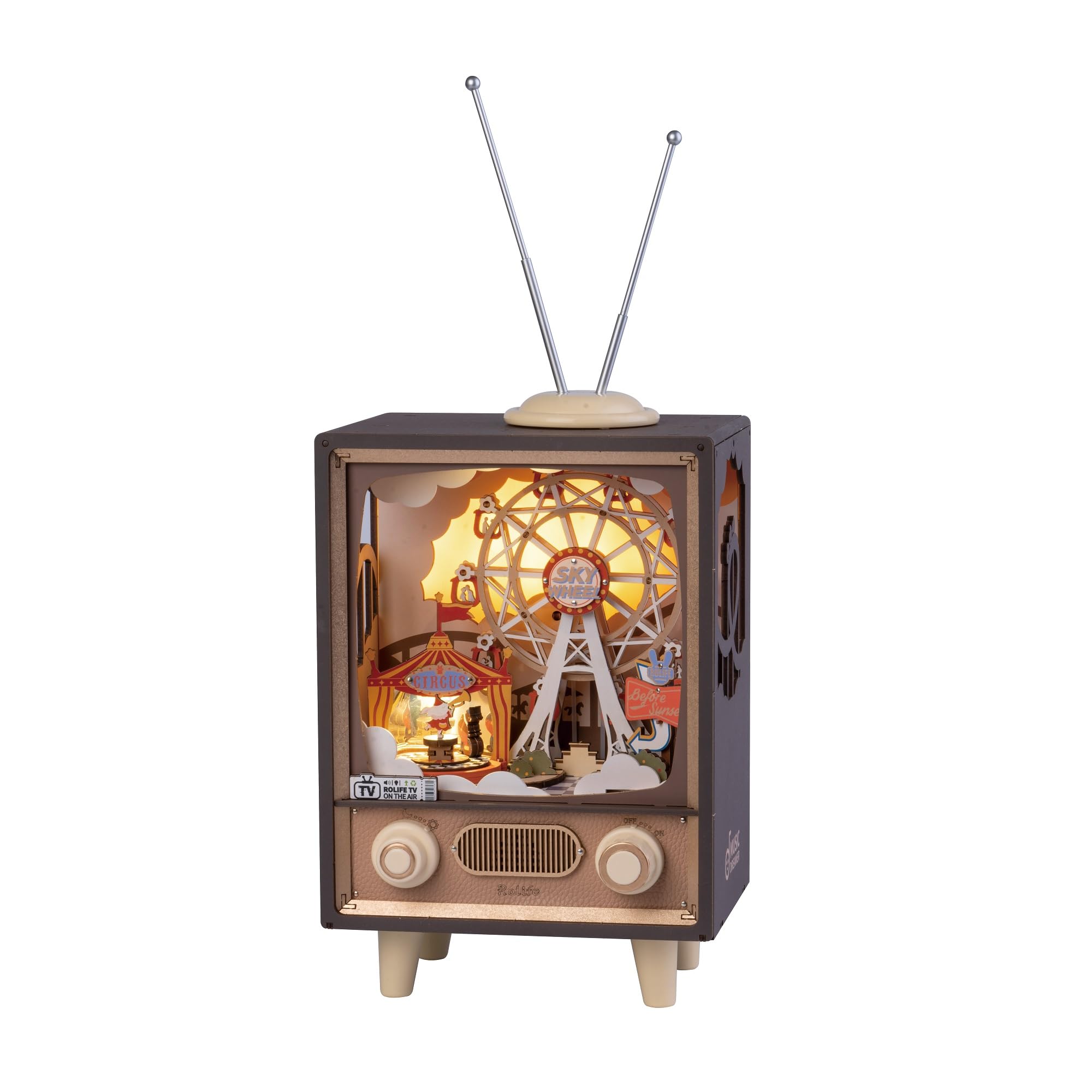 

Tsukurundesu® 3D Wooden Puzzle with Japanese Instructions, Amusement Park Series, Lights Up, Moves, Spins, and Music (Sunset Park 2)