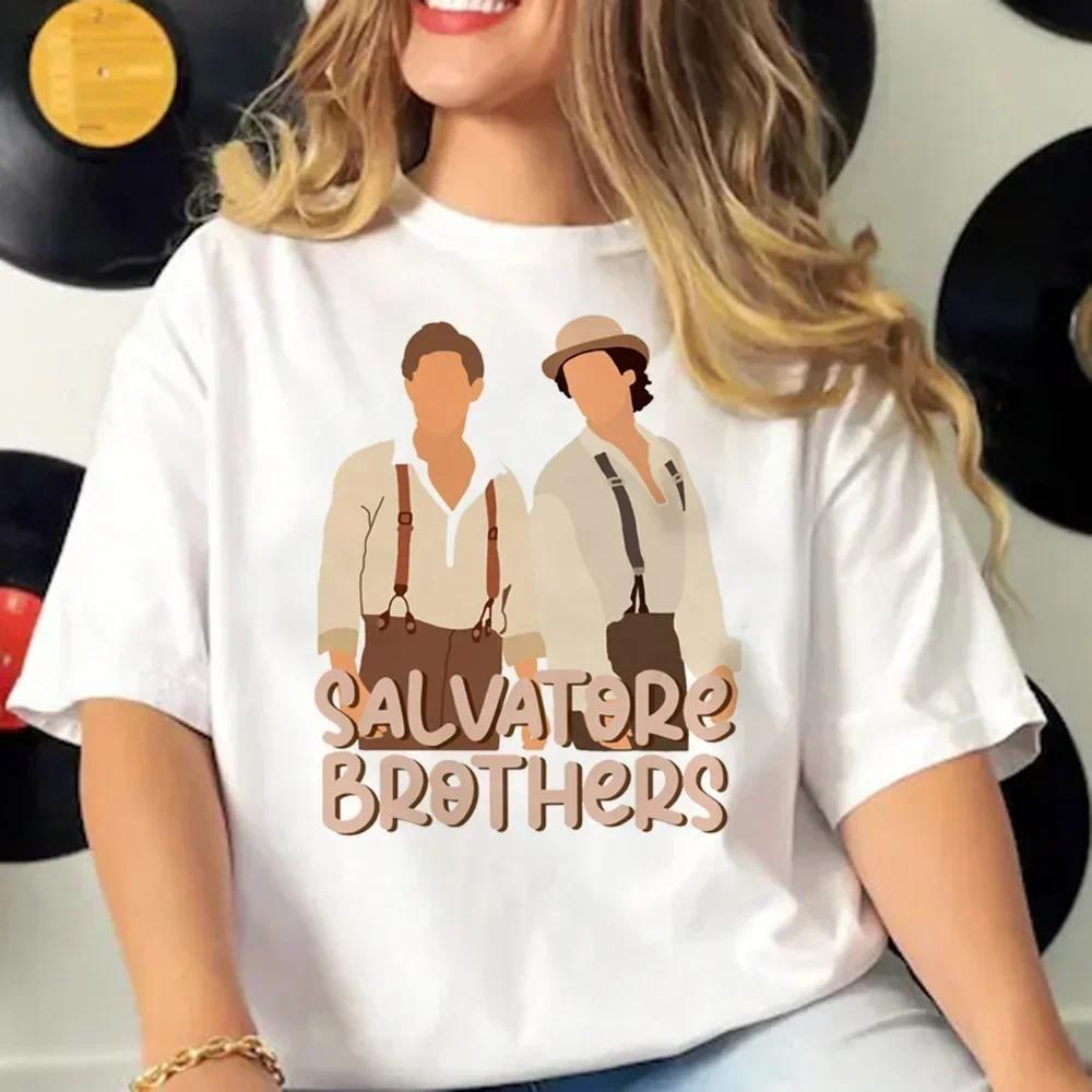 Crew Neck T Shirt Girl Japanese Streetwear Clothes The Vampire Diaries Tshirt Women Elegant Funny