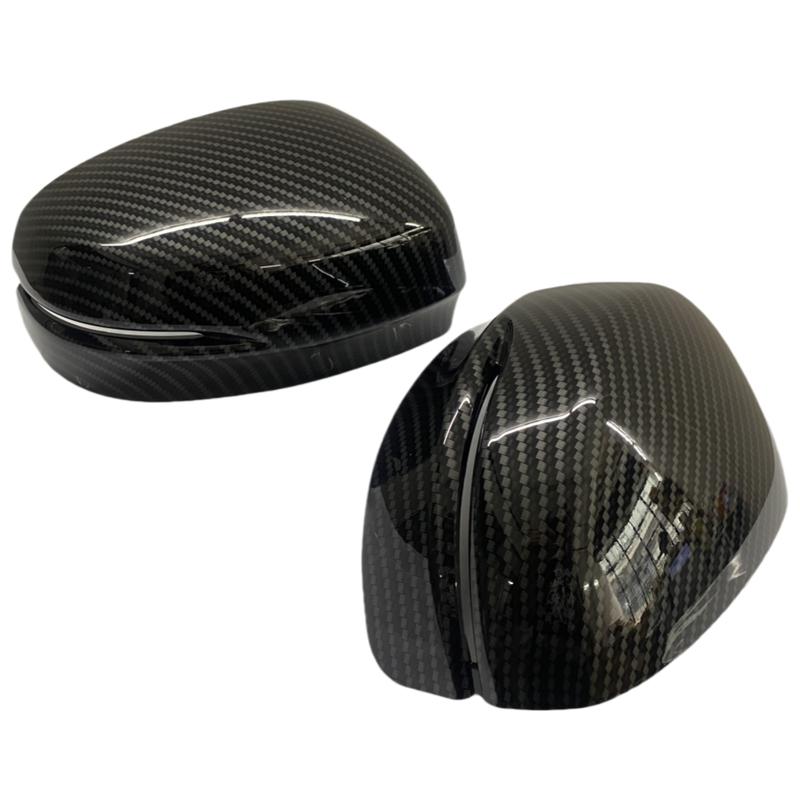 Glossy Black/Carbon Fiber Look Rearview Side Mirror Cover For Honda Odyssey 2015- Wing Cap Exterior Door Rear View Case Trim
