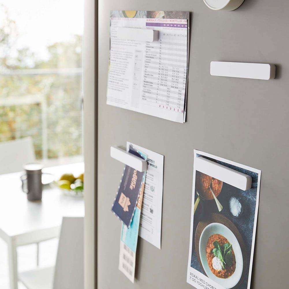 Yamazaki Magnet Bars, Set of 4, White, Approx. W10 x D1 x H1.8cm (Each), Tower, Easy to Remove, 5407