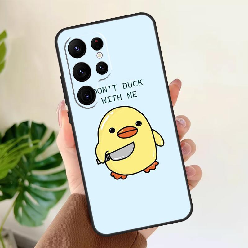 

Cartoon Duck Knife Soft Case For Samsung Galaxy S25 Ultra S21 S22 S23 S24 Plus S9 S10 S20 FE S24 FE Phone Cover Galaxy S25 Plus