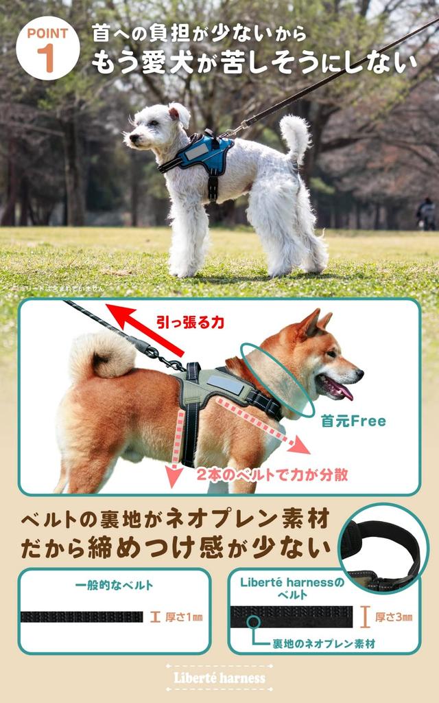 by dog Liberte gentle on the nameplate dog harness [Recommended trainers!] harness, throat, (medium size, red)