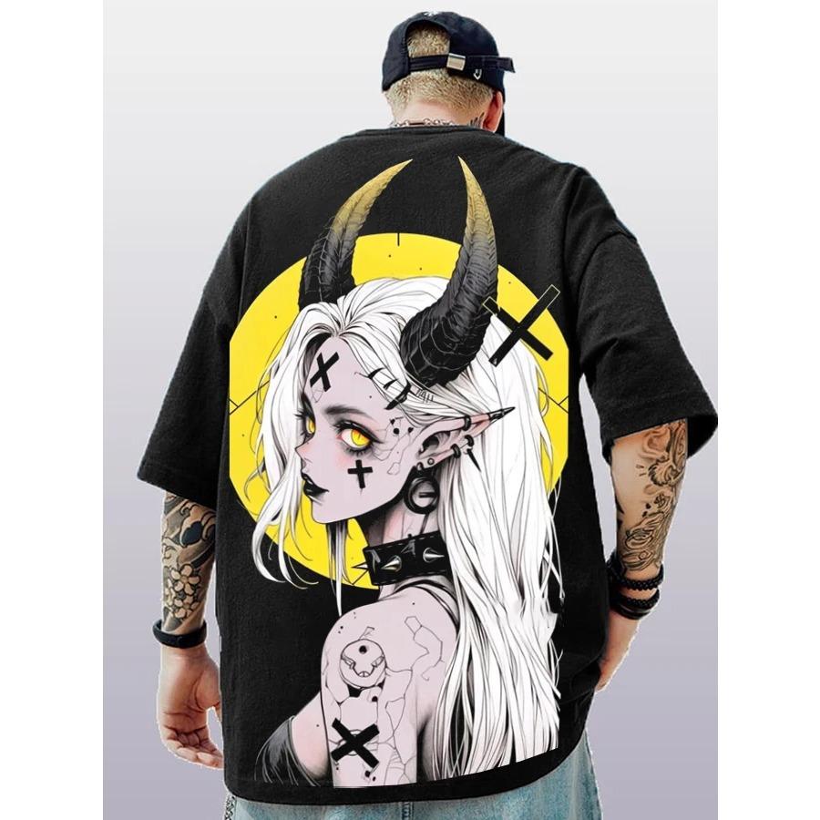 2024 Summer Fashion T-shirts Men Women Unisex Oversize Anime Character Japanese Style Streetwear Super Cool Couple T-shirts
