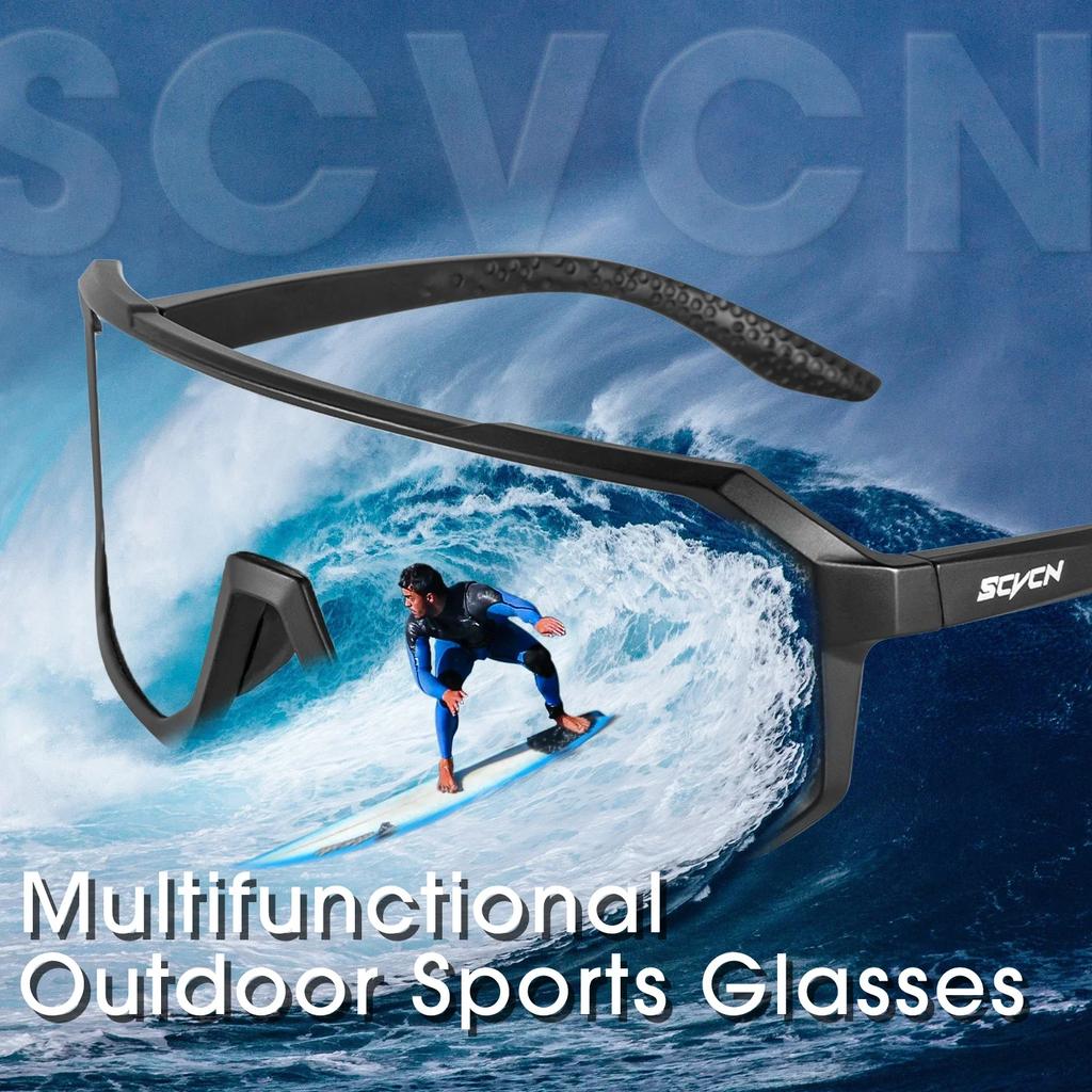 SCVCN Fashion HD Sunglasses Men Women Luxury Glasses Outdoor Sports Runing Drving Shades Racing UV400 MTB Bike Cycling Eyewear