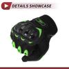 HEROFFIX Motorcycle Gloves, Mesh, Anti-Slip, Shockproof, Breathable, Heat Dissipation, Pellet Flock, Bicycle, Outdoor, 1 Pair Black Green XL