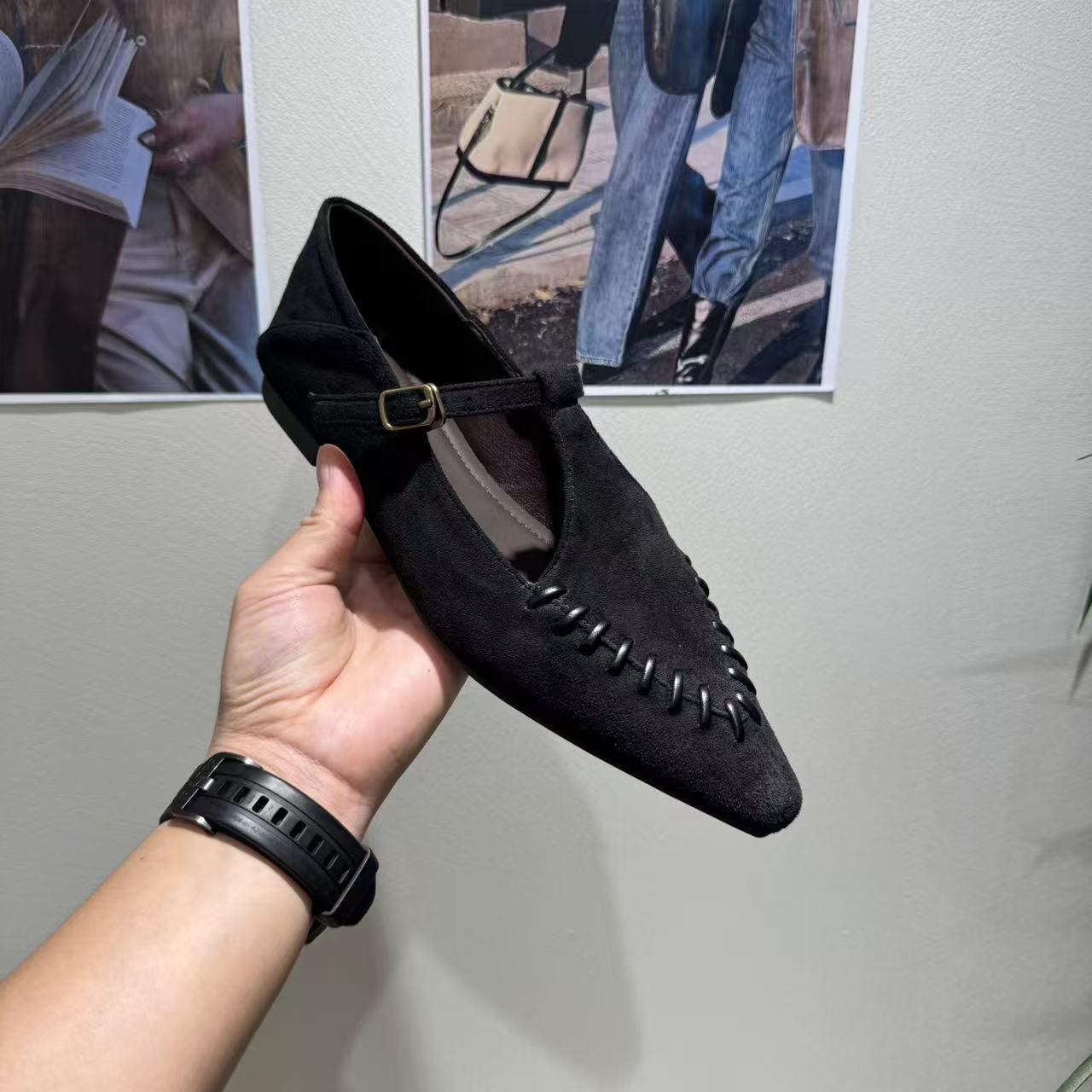 

Retro pointed Mary Jane shoes women s autumn versatile temperament autumn new daily women s shoes single shoes 40 чёрный