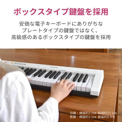 TORTE Electronic Keyboard, 61 Keys, Japanese Language, 300 Voices, Lightweight and Slim Design, TSDK-61/WH, Beginner's Edition, Includes Light Set Wit