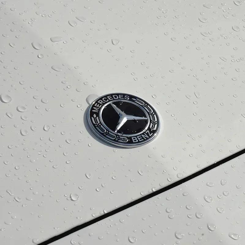 zrvmt3 2025 Hot Car Metal Flat Hood Emblem Front Badge For Mercedes Benz GLE GLC GLS CLS CLA GLA GLK ML C197 R231 X166 C217 C216 R172 C