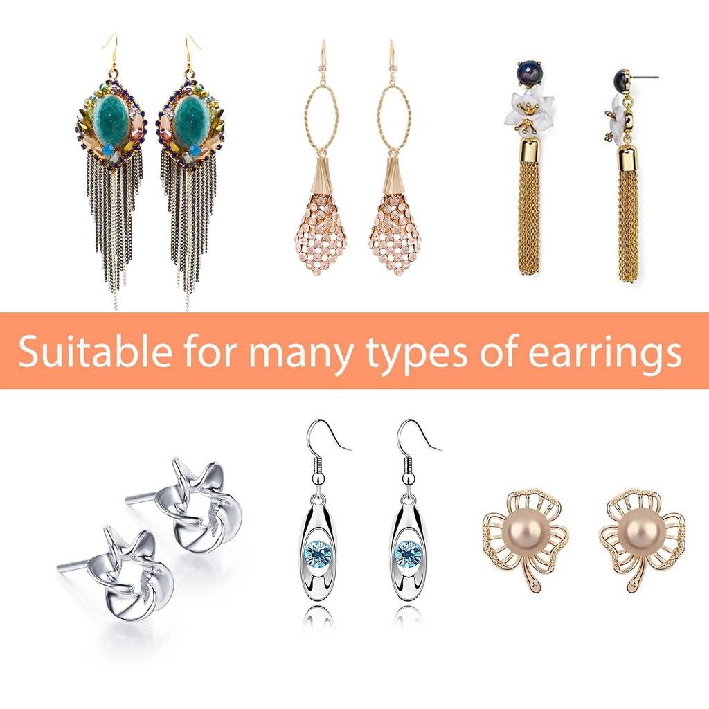 Set mit 10 verstellbaren Acryl-Ohrstöpselstabilisatoren für Studenten, leicht zu tragen, Ohrringheber, stilvolle schwere Ohrringverschlüsse